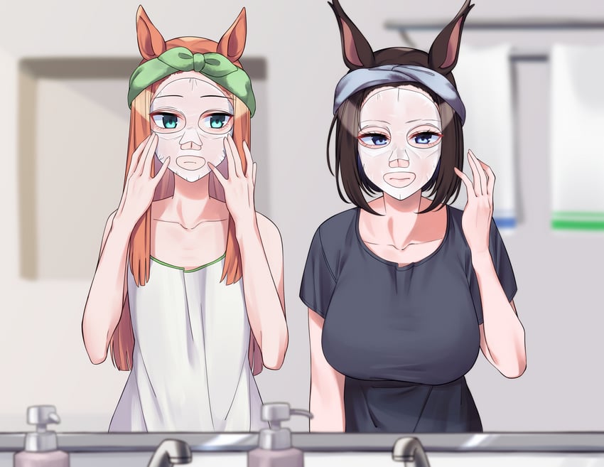 silence suzuka and air groove (umamusume) drawn by sugamo_(rainysnowy108)