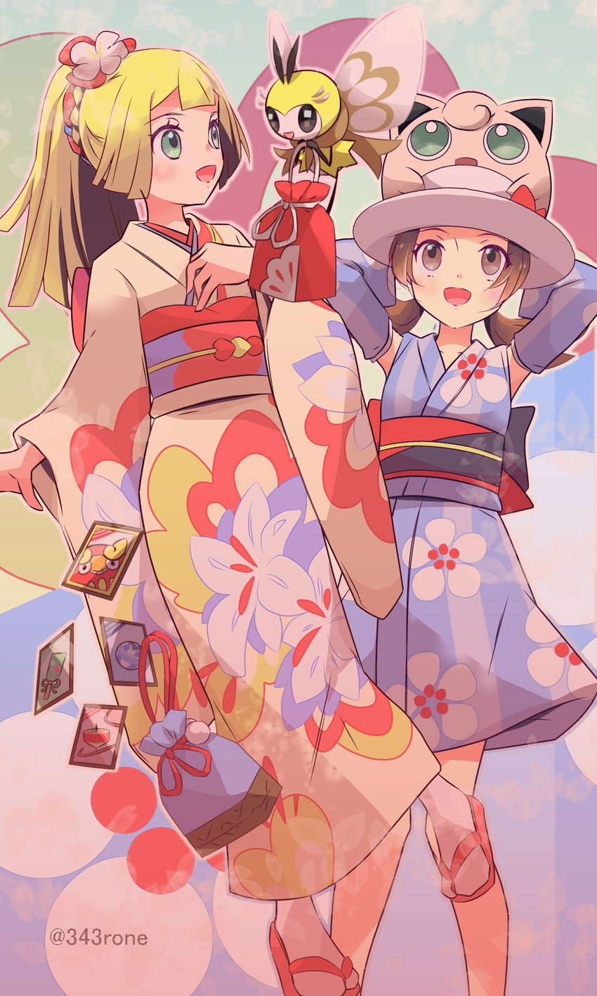 lyra, jigglypuff, ribombee, and lillie (pokemon and 1 more) drawn by 343rone