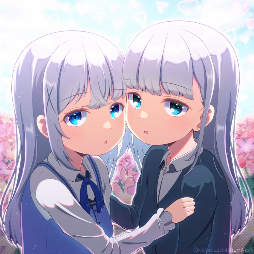 kafuu chino, minase inori, and aharen reina (gochuumon wa usagi desu ka? and 1 more) drawn by poka_poka_neko