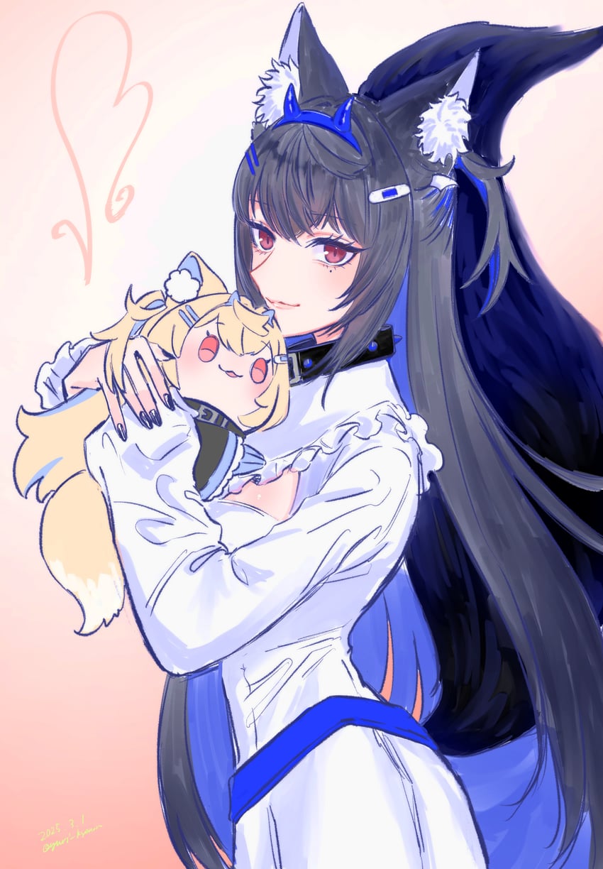 nerissa ravencroft and fuwawa abyssgard (hololive and 1 more) drawn by yuri_kyanon