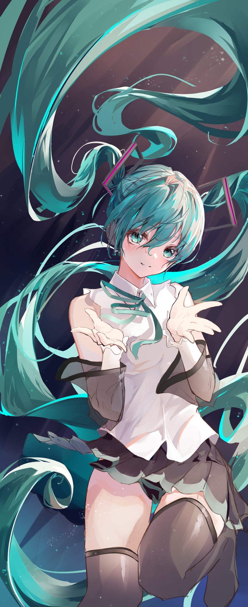 hatsune miku (vocaloid and 1 more) drawn by hamitsu_sandayo