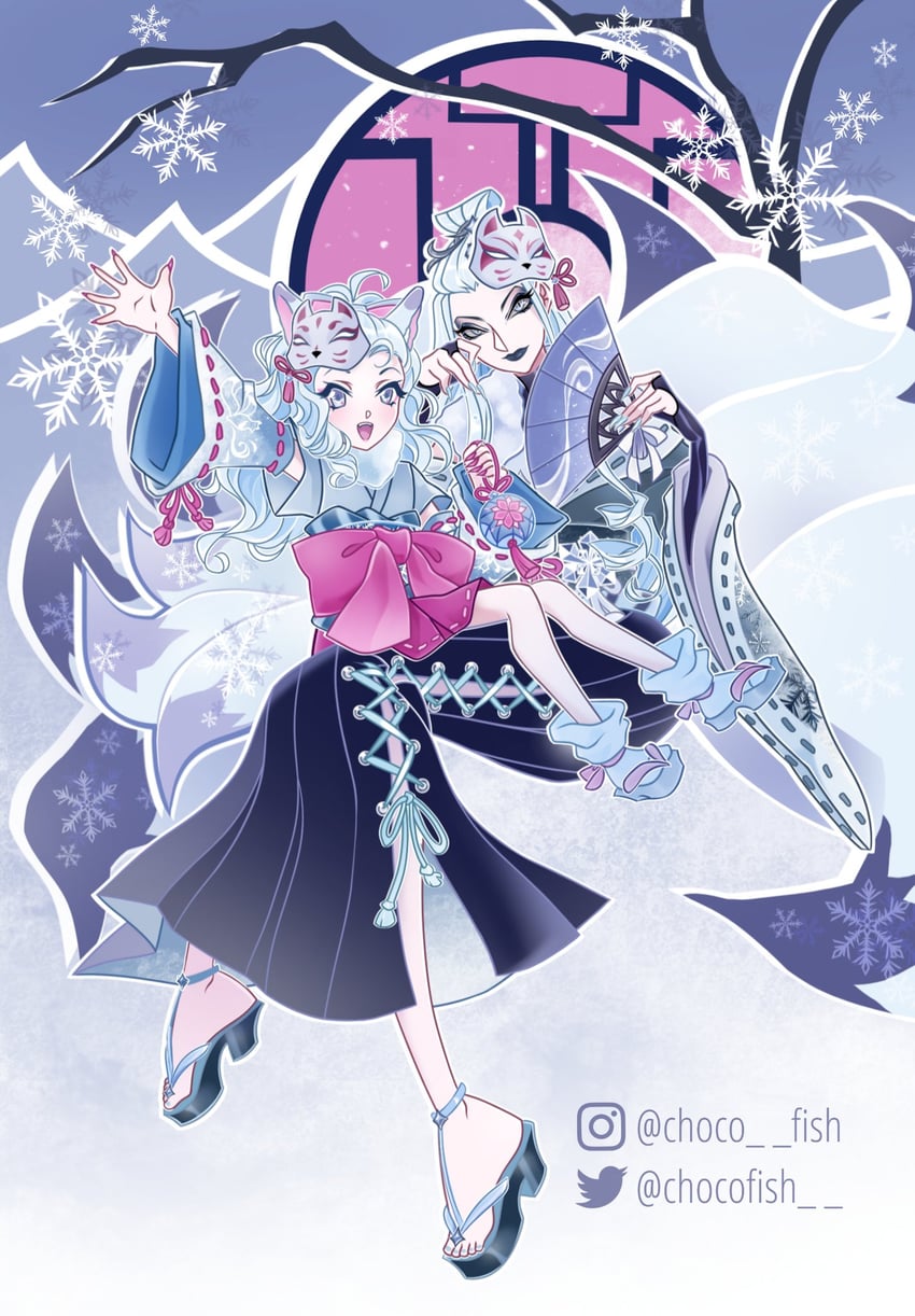 icy and sapphire (original and 1 more) drawn by chocofish