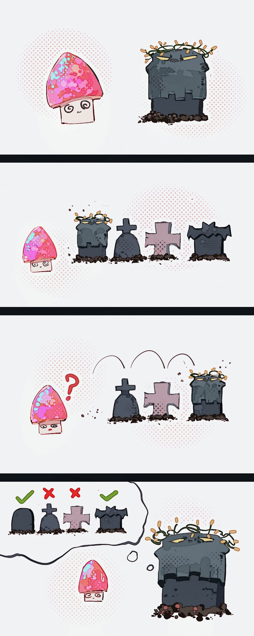 hypno-shroom and grave buster (plants vs. zombies) drawn by hightguy