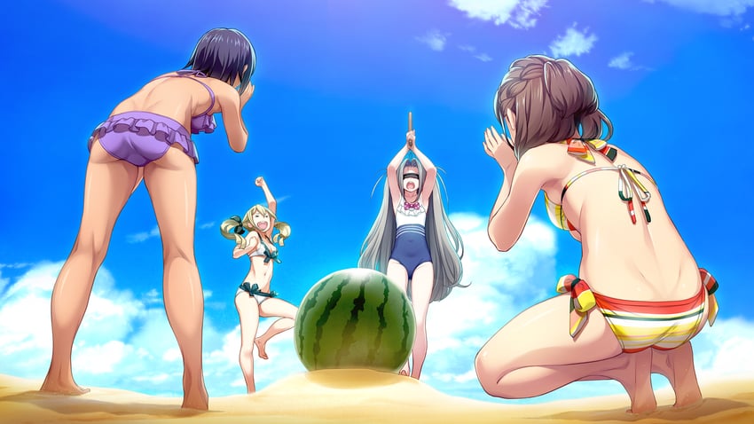senomiya akiho, koujiro frau, yukifune airi, and daitoku junna (robotics;notes and 1 more) drawn by fukuda_tomonori
