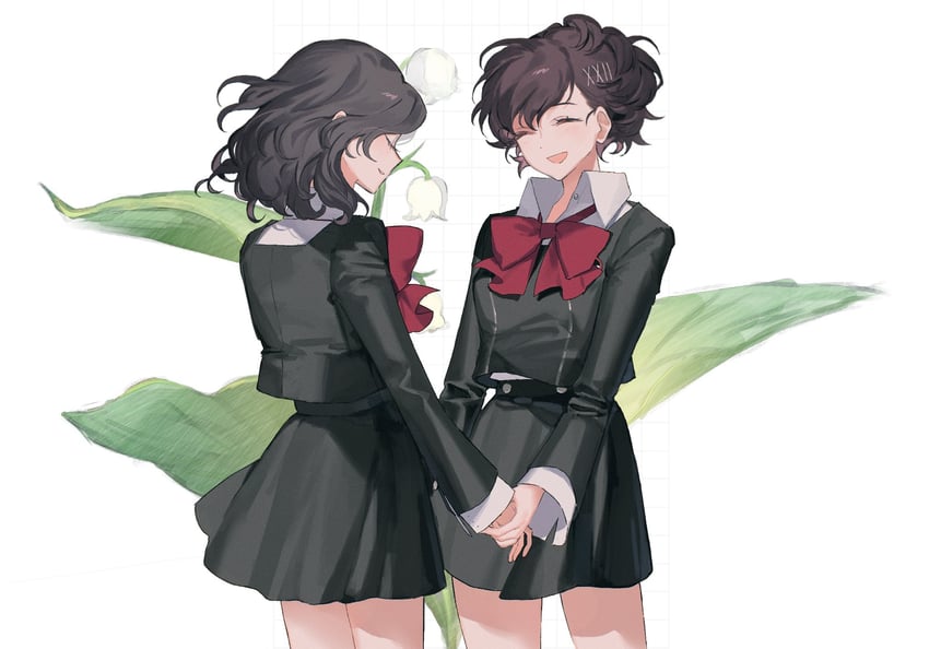 shiomi kotone and hasegawa saori (persona and 2 more) drawn by uxco0