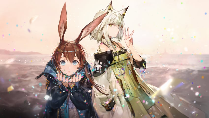 amiya and kal'tsit (arknights) drawn by yyb