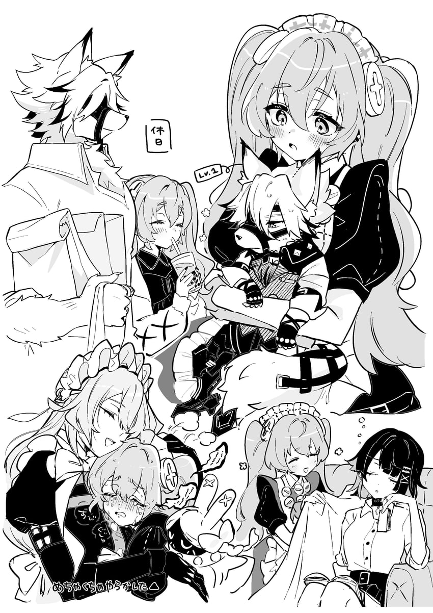 ellen joe, von lycaon, corin wickes, alexandrina sebastiane, and anastella (zenless zone zero) drawn by yuchizero