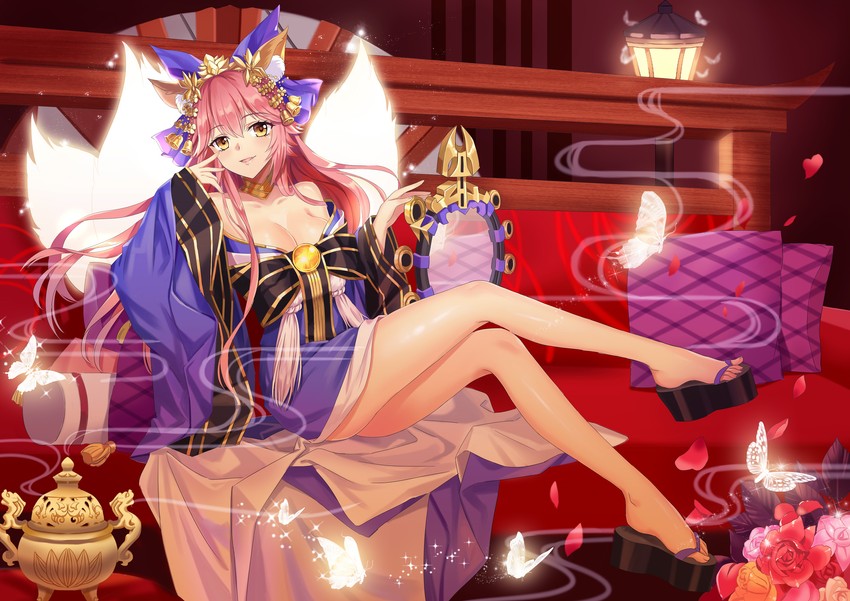 tamamo and tamamo no mae (fate and 2 more) drawn by guaizi
