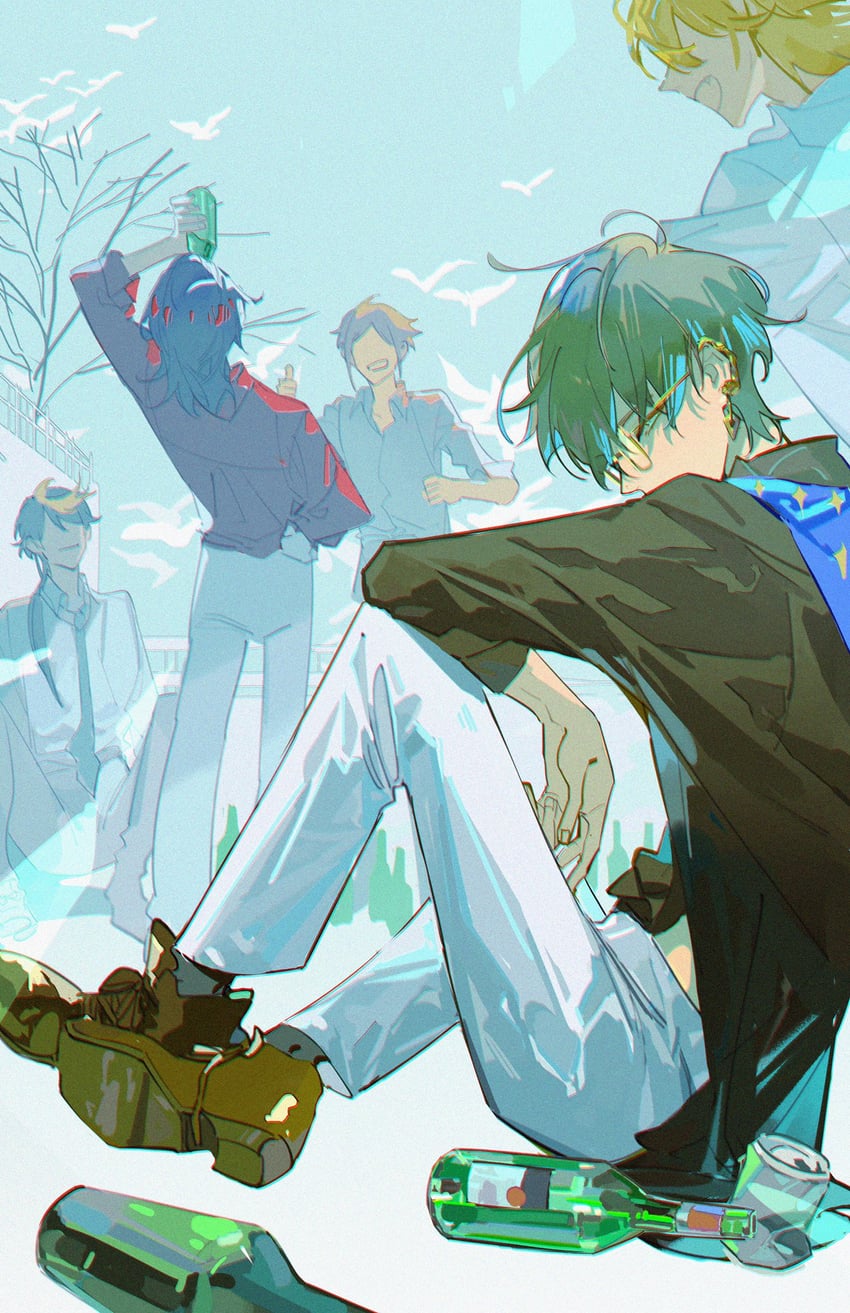 ike eveland, vox akuma, luca kaneshiro, mysta rias, and shu yamino (nijisanji and 1 more) drawn by dululu