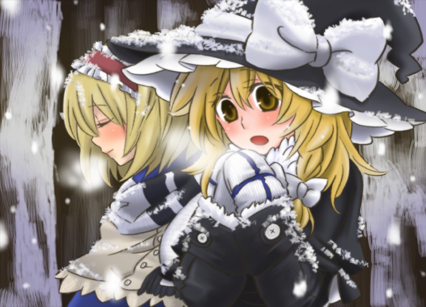 kirisame marisa and alice margatroid (touhou) drawn by arata_iri and suzuya_wataru