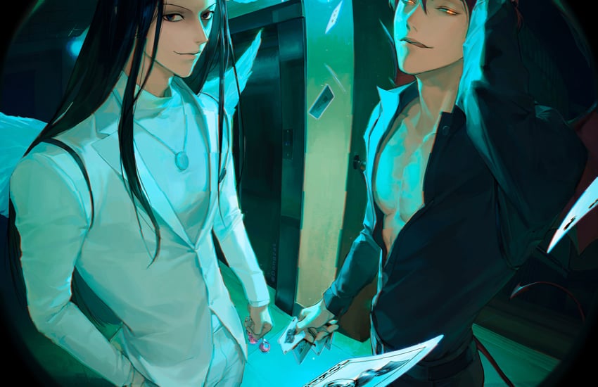 gon freecss and hisoka morow (hunter x hunter) drawn by dongzak_o0