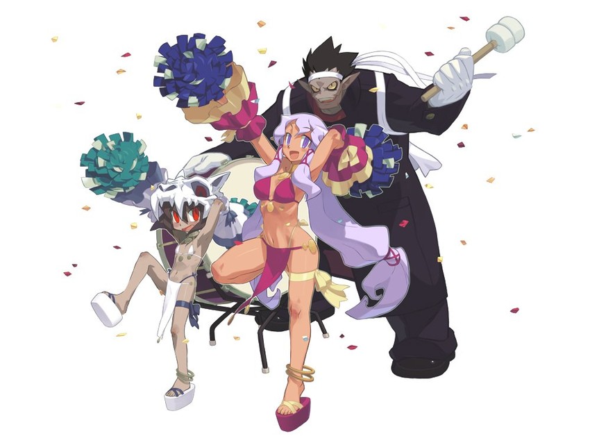 shaman, cheerleader, and armor knight (disgaea and 1 more) drawn by ishikawa_hideki
