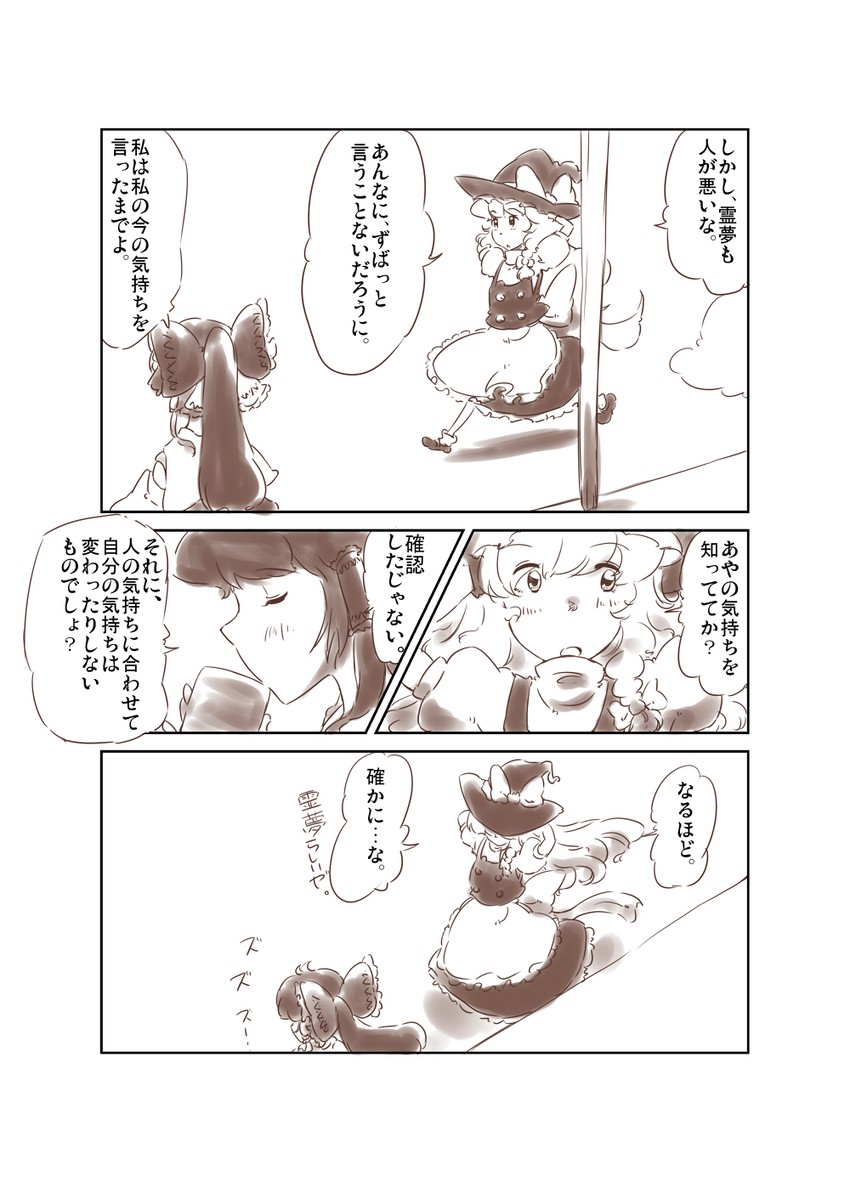 hakurei reimu and kirisame marisa (touhou) drawn by non_(z-art)