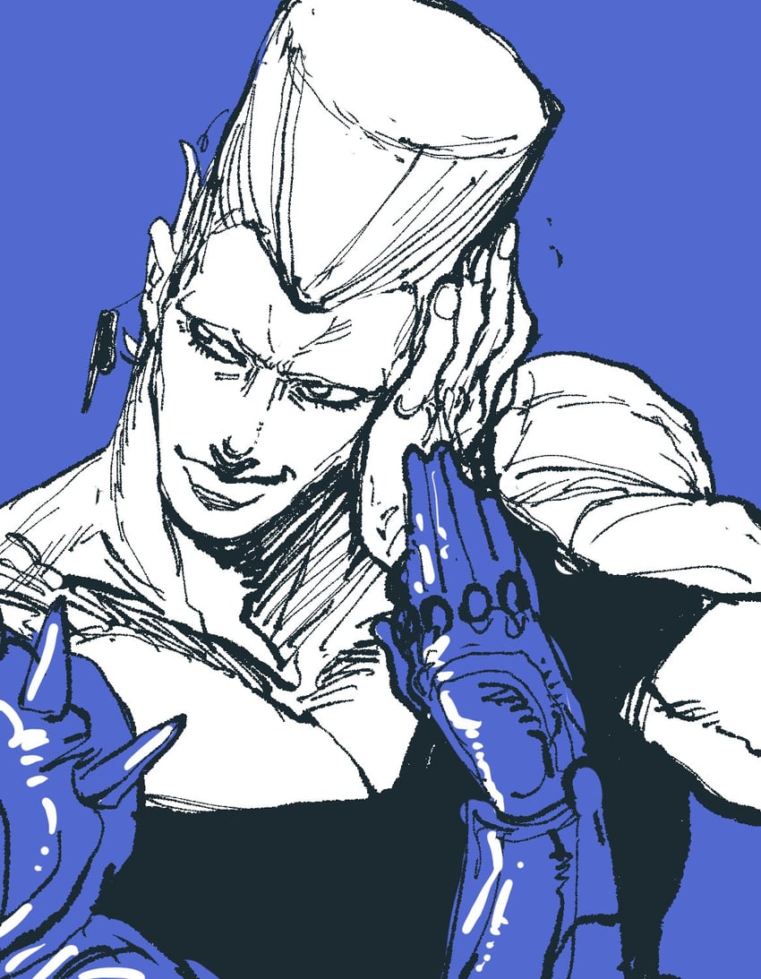 jean pierre polnareff and silver chariot (jojo no kimyou na bouken and 1 more) drawn by ngvhop