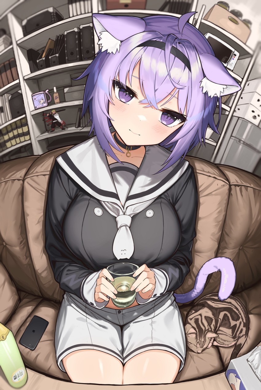 nekomata okayu, rengoku kyoujurou, and temari (hololive and 1 more) drawn by shirokuma_1231