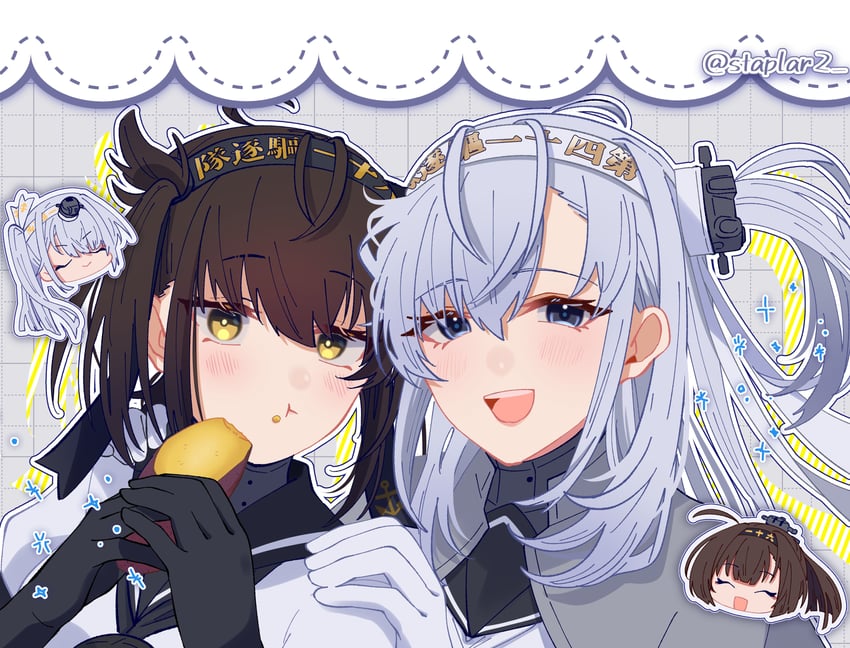 hatsuzuki, akizuki, suzutsuki, and fuyutsuki (kantai collection) drawn by staplar2