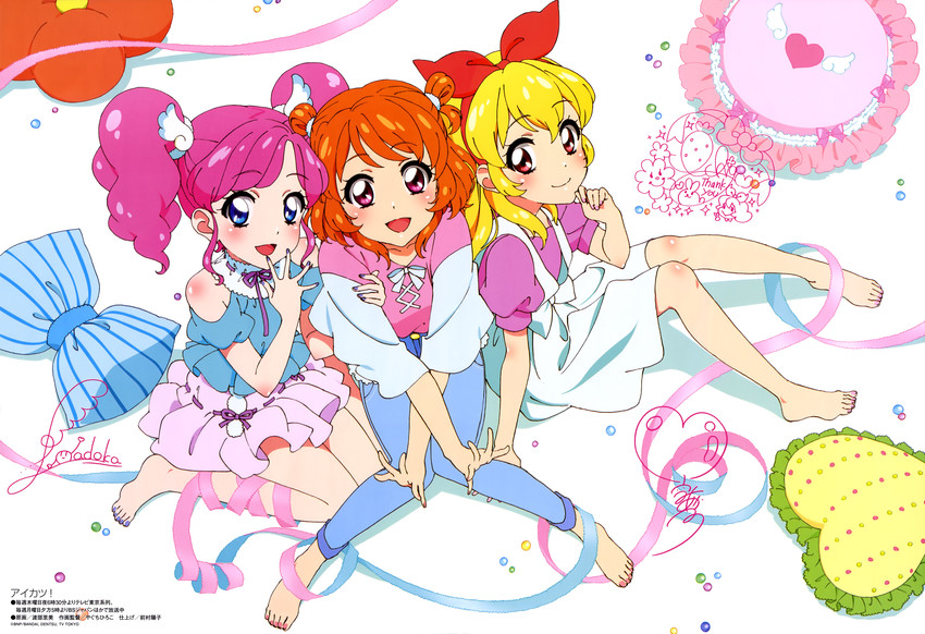 hoshimiya ichigo, ozora akari, and amahane madoka (aikatsu!) drawn by watanabe_satomi