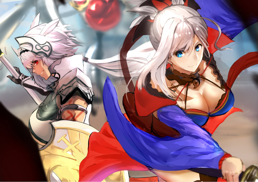 miyamoto musashi and caenis (fate and 1 more) drawn by jikihatiman
