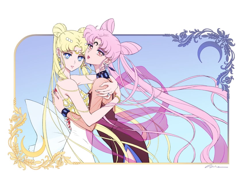 tsukino usagi, chibi usa, princess serenity, and black lady (bishoujo senshi sailor moon and 1 more) drawn by sidney_deng