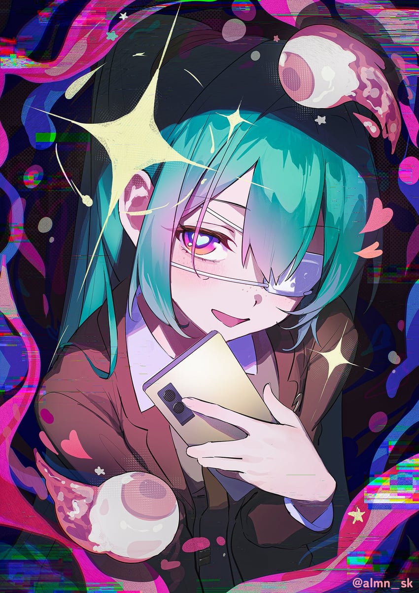 hatsune miku (vocaloid and 1 more) drawn by almn_sk