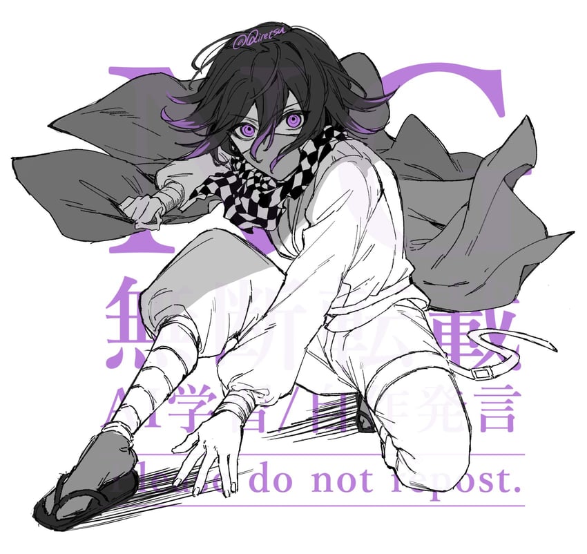 oma kokichi (danganronpa and 1 more) drawn by qiretsu
