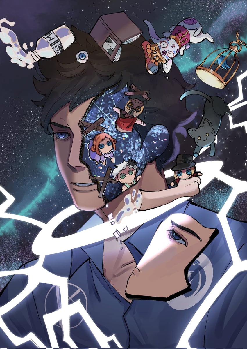 phi, luna, sigma, k, dio, and 1 more (kyokugen dasshutsu and 1 more) drawn by shiroginko