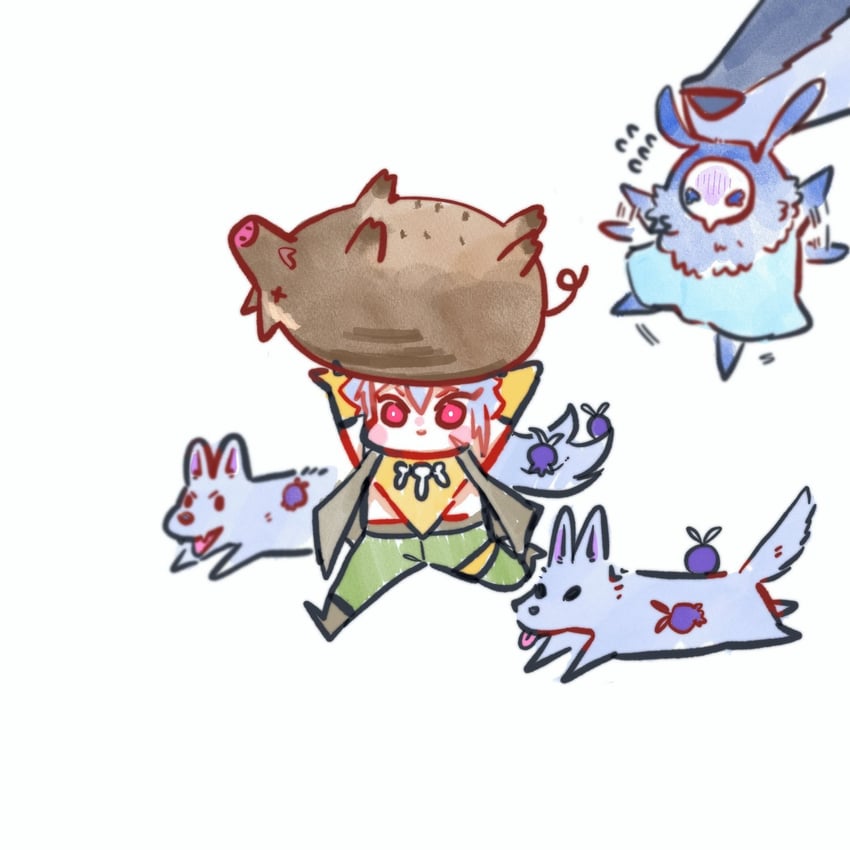razor, abyss mage, and andrius (genshin impact) drawn by kumagenshin27