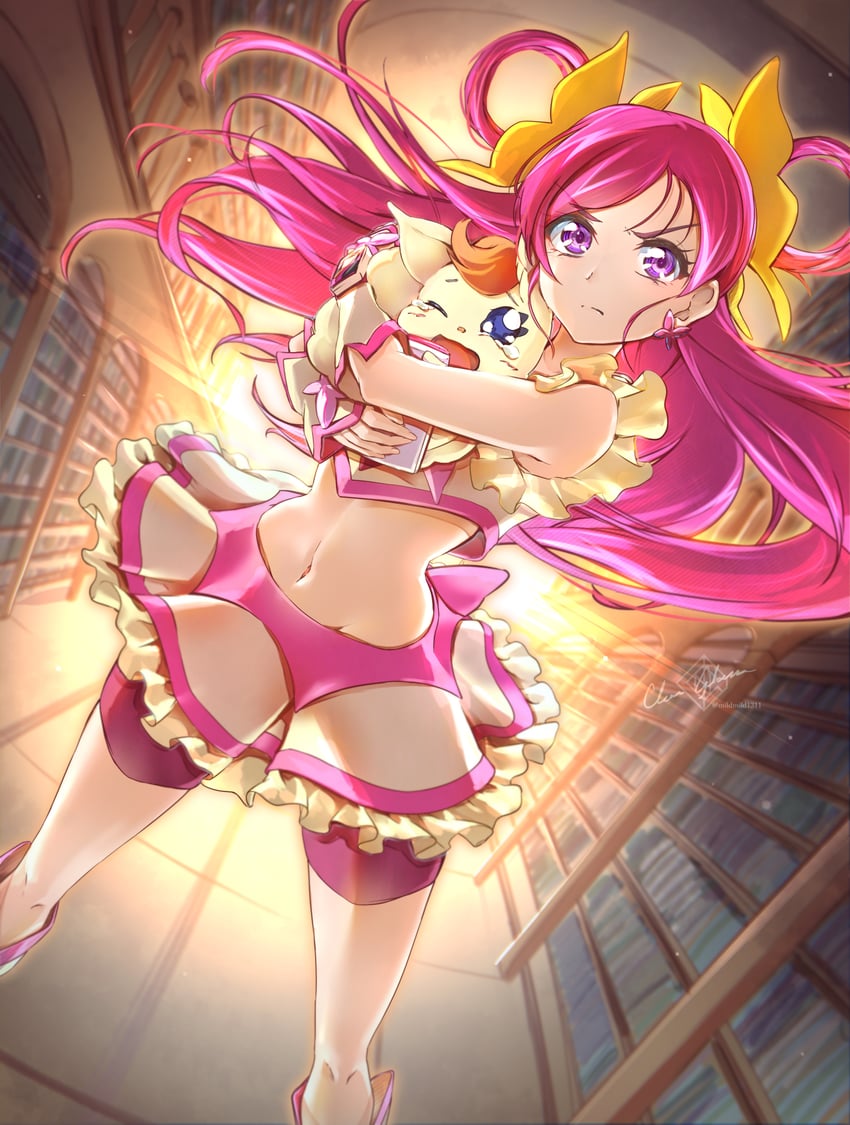 yumehara nozomi, cure dream, and coco (precure and 1 more) drawn by clear_glass_(mildmild1311)