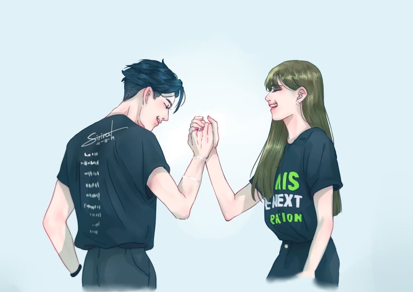 lisa and bambam (real life and 1 more) drawn by intasirin