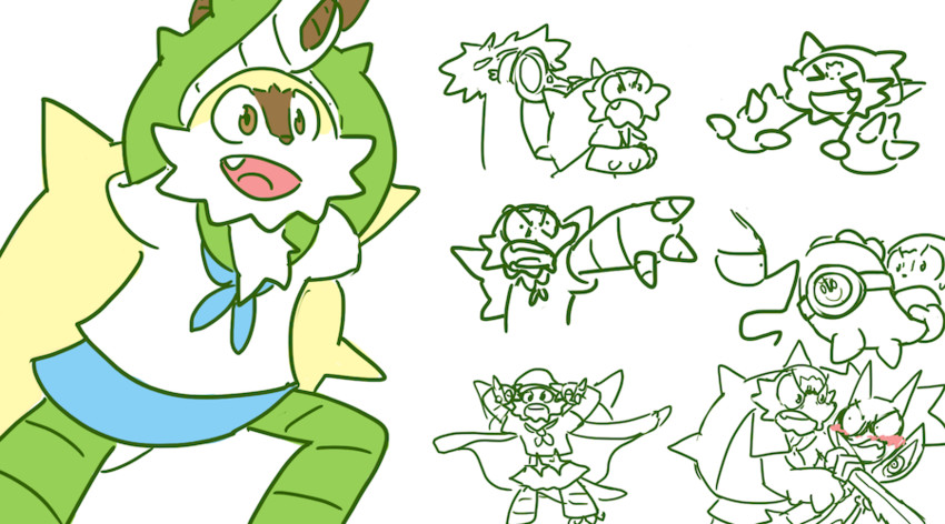 senketsu, mankanshoku mako, and chesnaught (pokemon and 2 more)