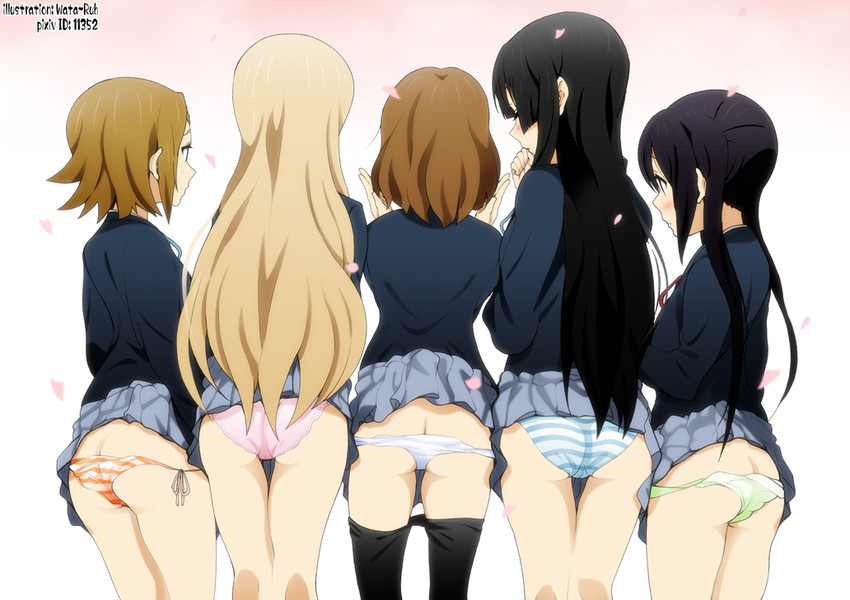akiyama mio, nakano azusa, hirasawa yui, tainaka ritsu, and kotobuki tsumugi (k-on!) drawn by yamasaki_wataru
