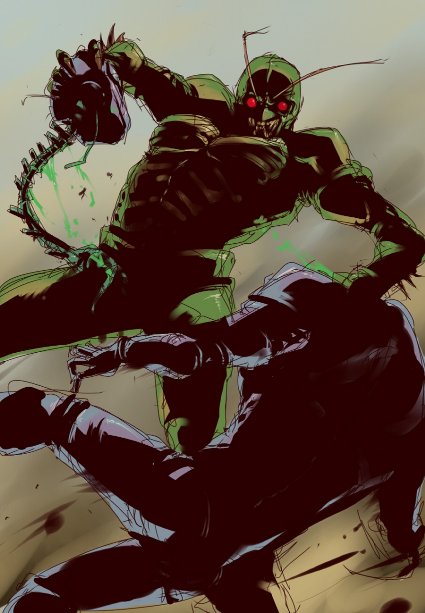kamen rider shin (kamen rider and 1 more) drawn by nukkoru