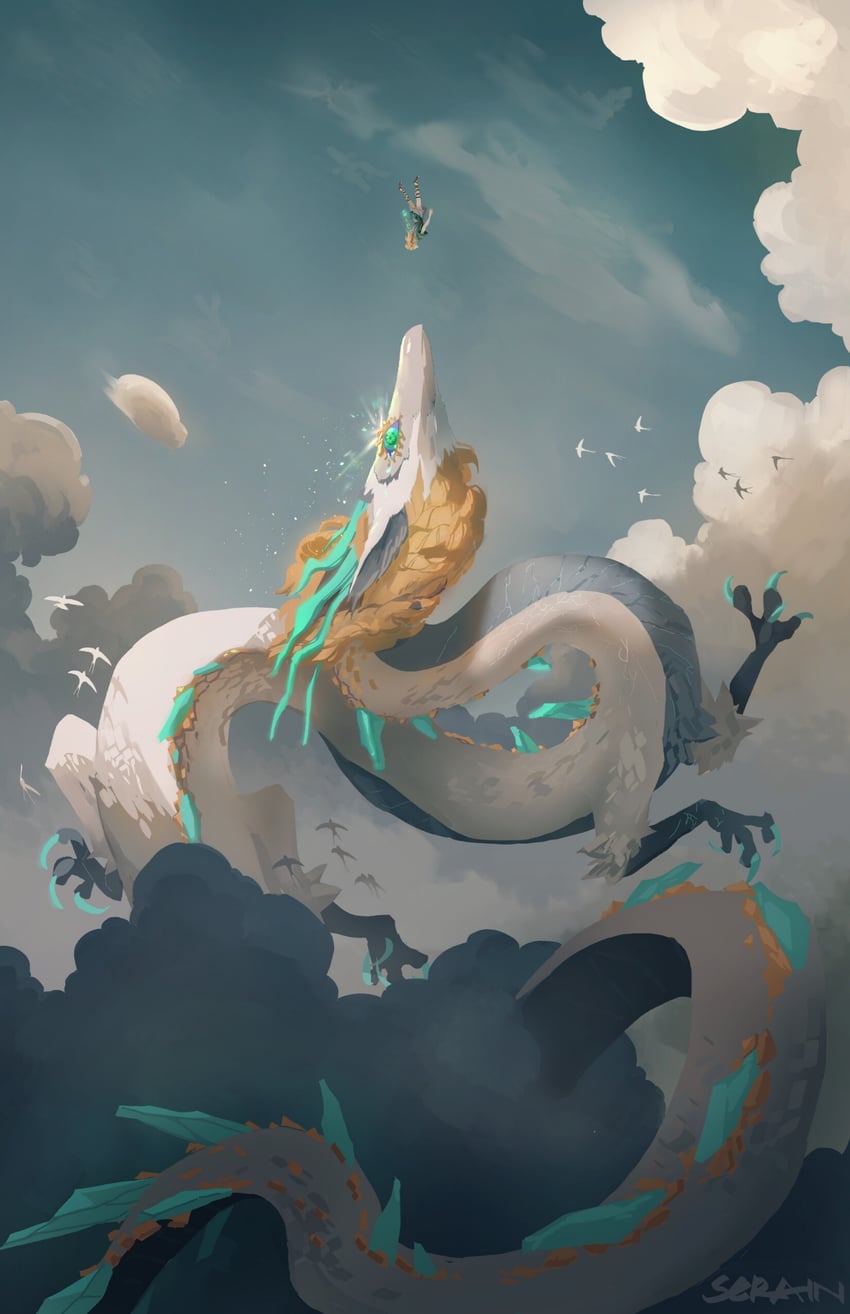 link and light dragon (the legend of zelda and 1 more) drawn by serain
