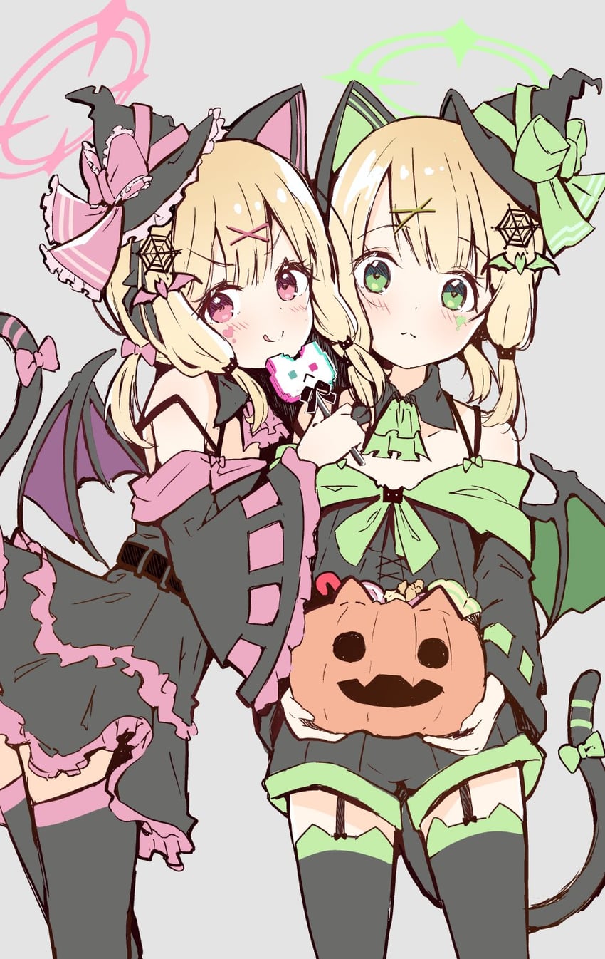 momoi and midori (blue archive) drawn by kanikama_acedia