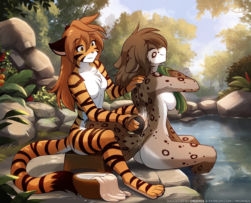 flora and kathrin vaughan (twokinds) drawn by tom_fischbach