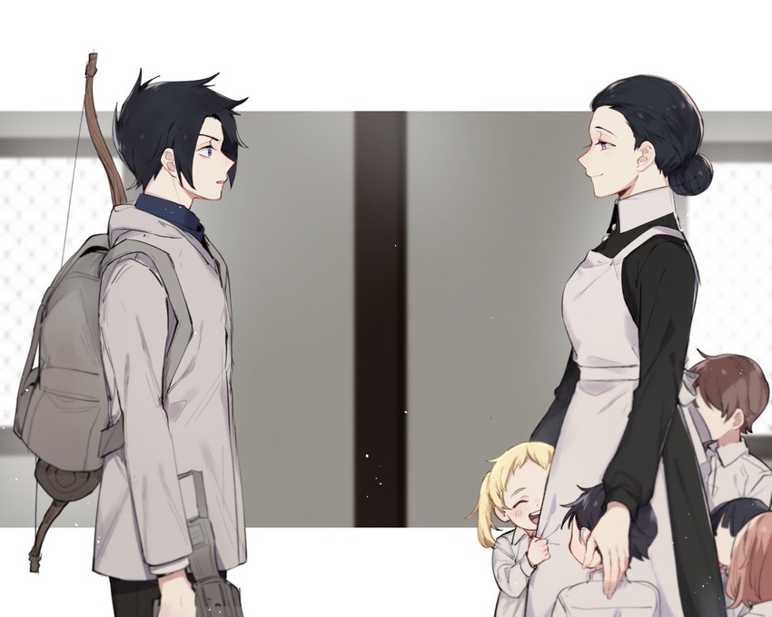 ray, isabella, and conny (yakusoku no neverland) drawn by chu_starrkgk