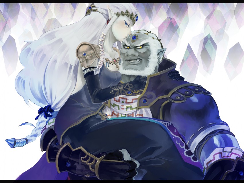 princess zelda and ganondorf (the legend of zelda and 1 more) drawn by bone_(stare)