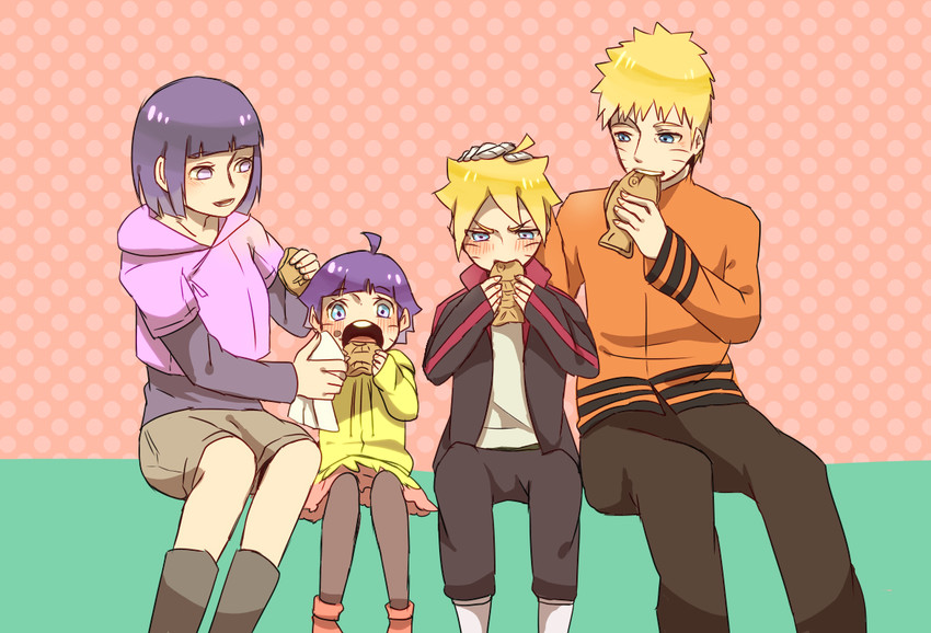 uzumaki naruto, hyuuga hinata, uzumaki boruto, and uzumaki himawari (naruto and 1 more) drawn by mizuto_(o96ap)