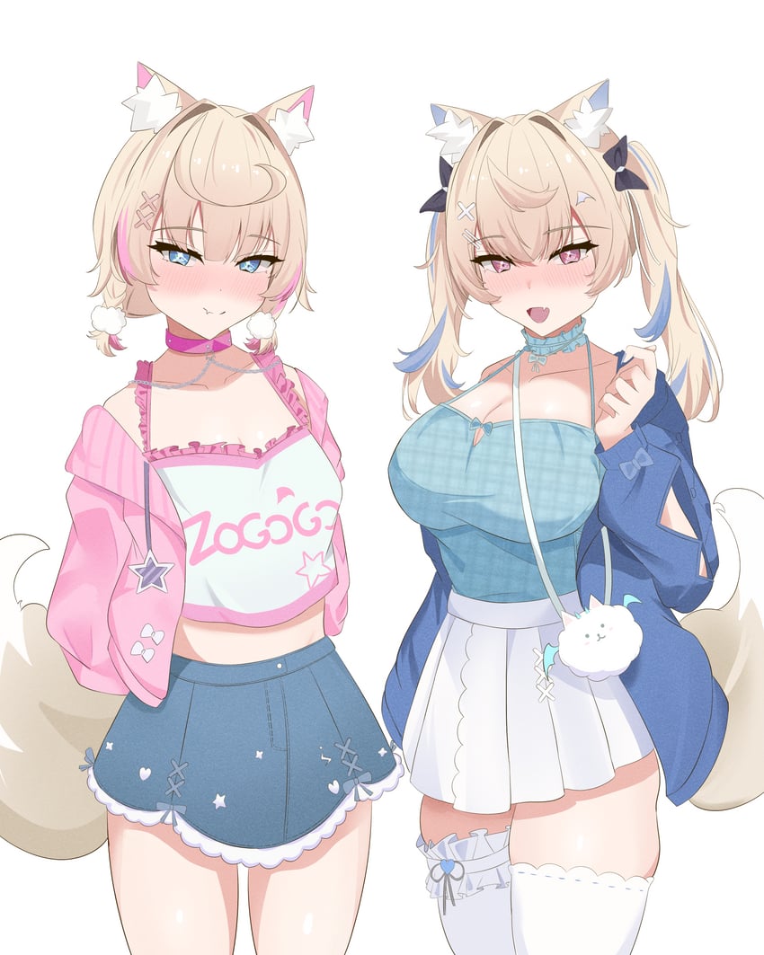fuwawa abyssgard and mococo abyssgard (hololive and 1 more) drawn by sasaki_ikuya