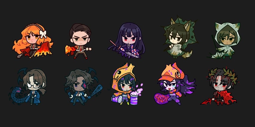 ishmael, hong lu, ryoshu, heathcliff, outis, and 6 more (project moon and 1 more) drawn by zerosshadows