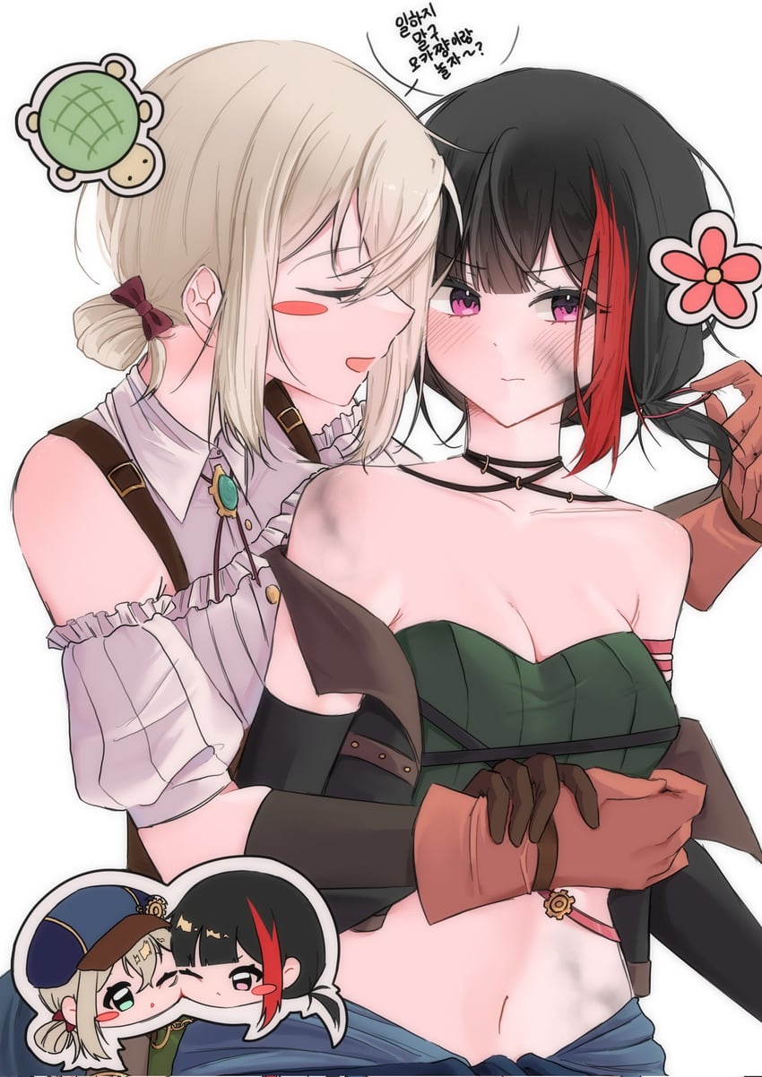 mitake ran and aoba moca (bang dream!) drawn by ba_bam