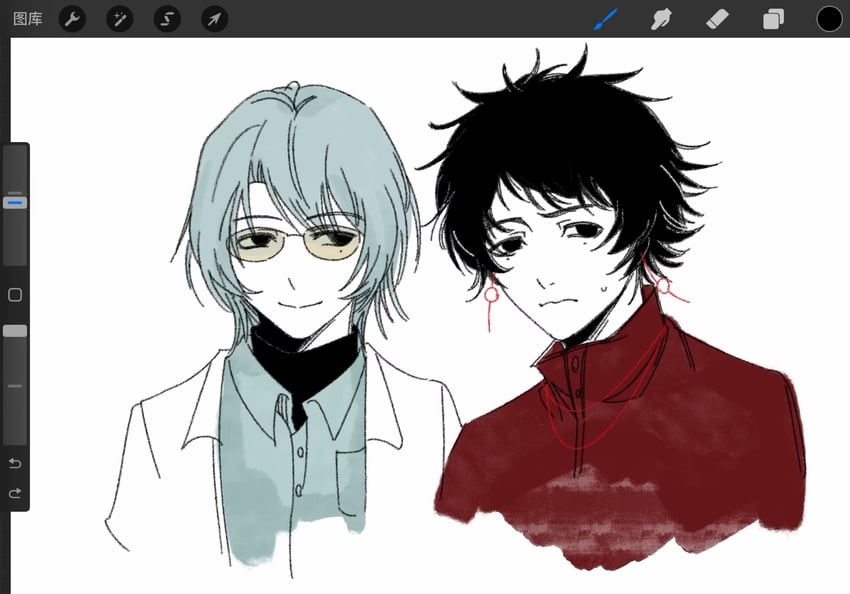 li yuting and liu qingcheng (touqi guaitan) drawn by xingyue_zhujiu
