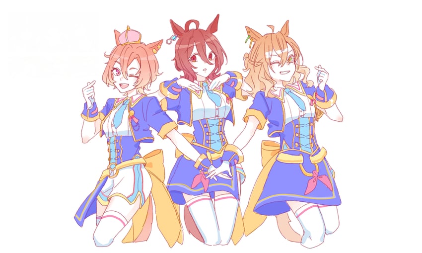 agnes tachyon, t.m. opera o, and jungle pocket (umamusume) drawn by seila_rei
