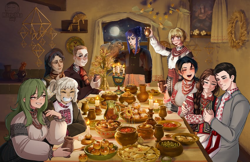 marichka, eva, nika, levchenko ahapiia oleksandrivna, hanna kovalchuk, and 3 more (original) drawn by funkiflame, korzynka_persykiv, leokim, linyvets_chan, miaz, pits007, procrastynacia, sphenodaile, and usergore