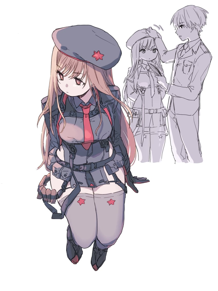 rapi and commander (goddess of victory: nikke) drawn by kisaka