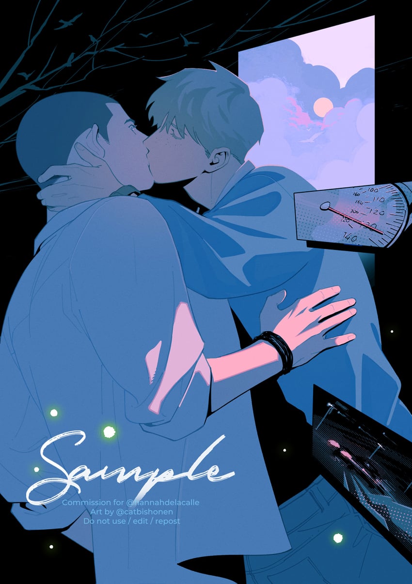 adam parrish and ronan lynch (the raven cycle) drawn by catbishonen