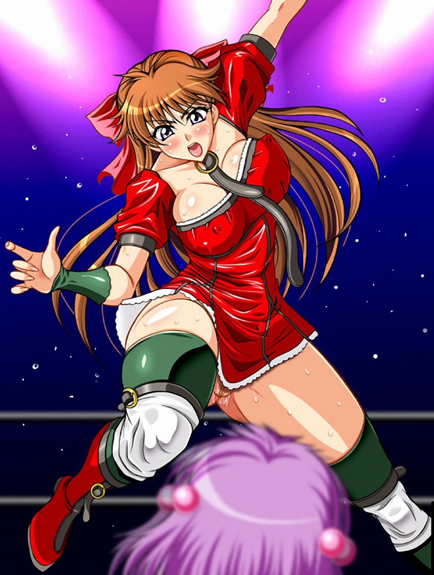 mutou megumi and yuuki chigusa (wrestle angels) drawn by rainkeru