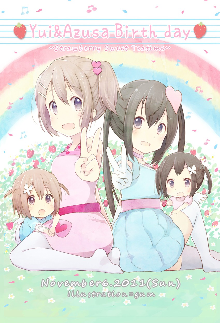 nakano azusa and hirasawa yui (k-on!) drawn by gum_(vivid_garden)