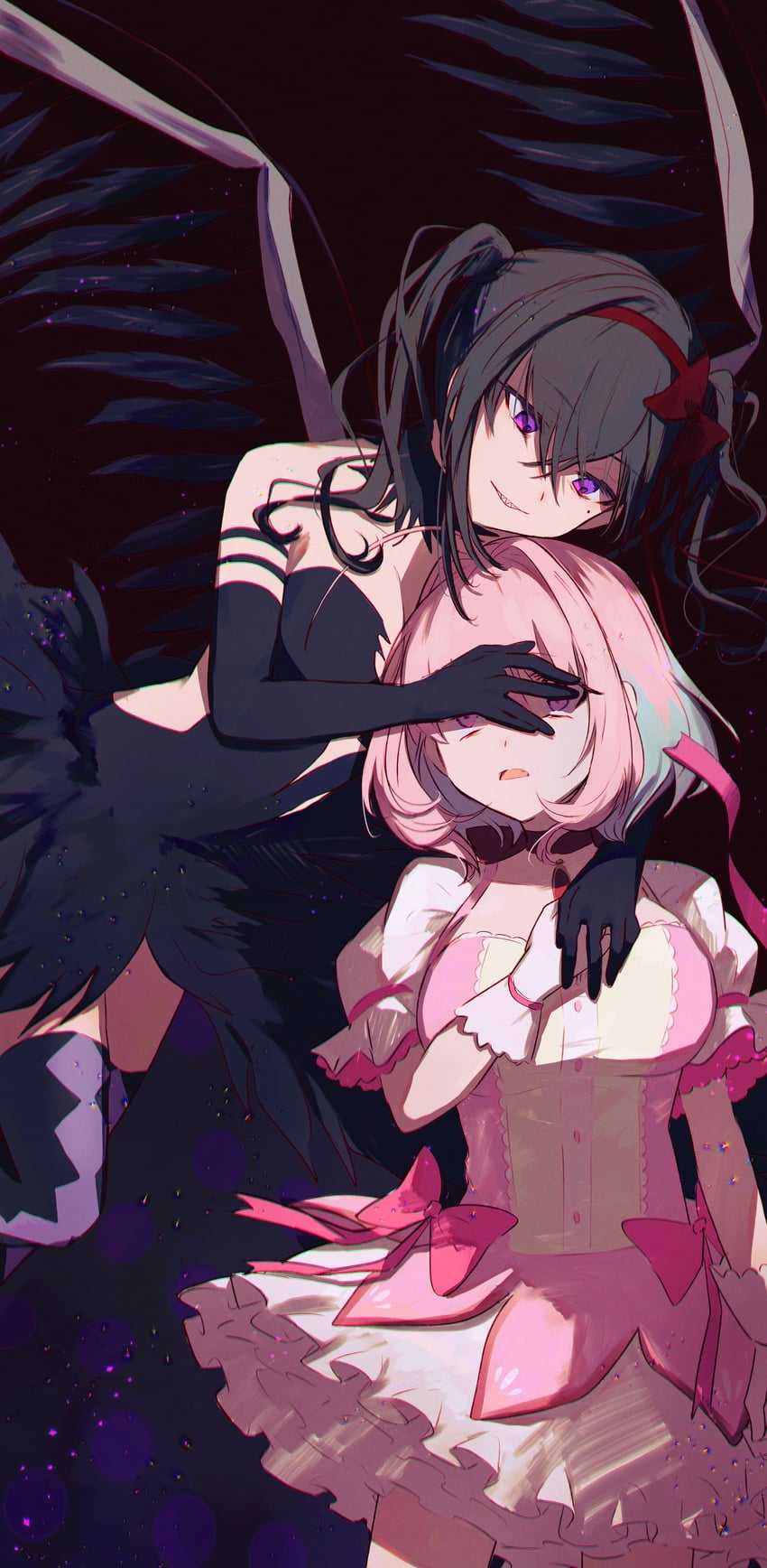 akemi homura, kaname madoka, yumemi riamu, akuma homura, and sunazuka akira (idolmaster and 4 more) drawn by hamachamu