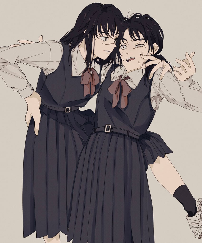 yoru and mitaka asa (chainsaw man) drawn by sensui_n